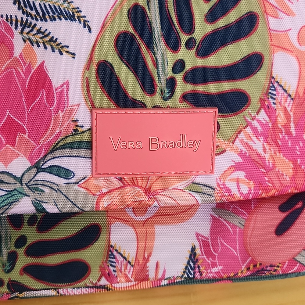 Vera Bradley ReActive XL Backpack in Rain Forest Canopy Coral Print - Picture 13 of 16